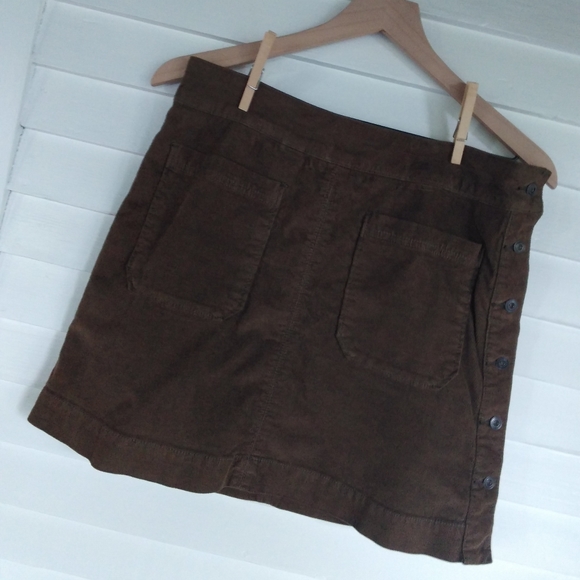 *SOLD* Free People Olive Corduroy Mini Skirt - Picture 2 of 6